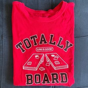 Life Is Good Totally Board Red T-Shirt size Medium